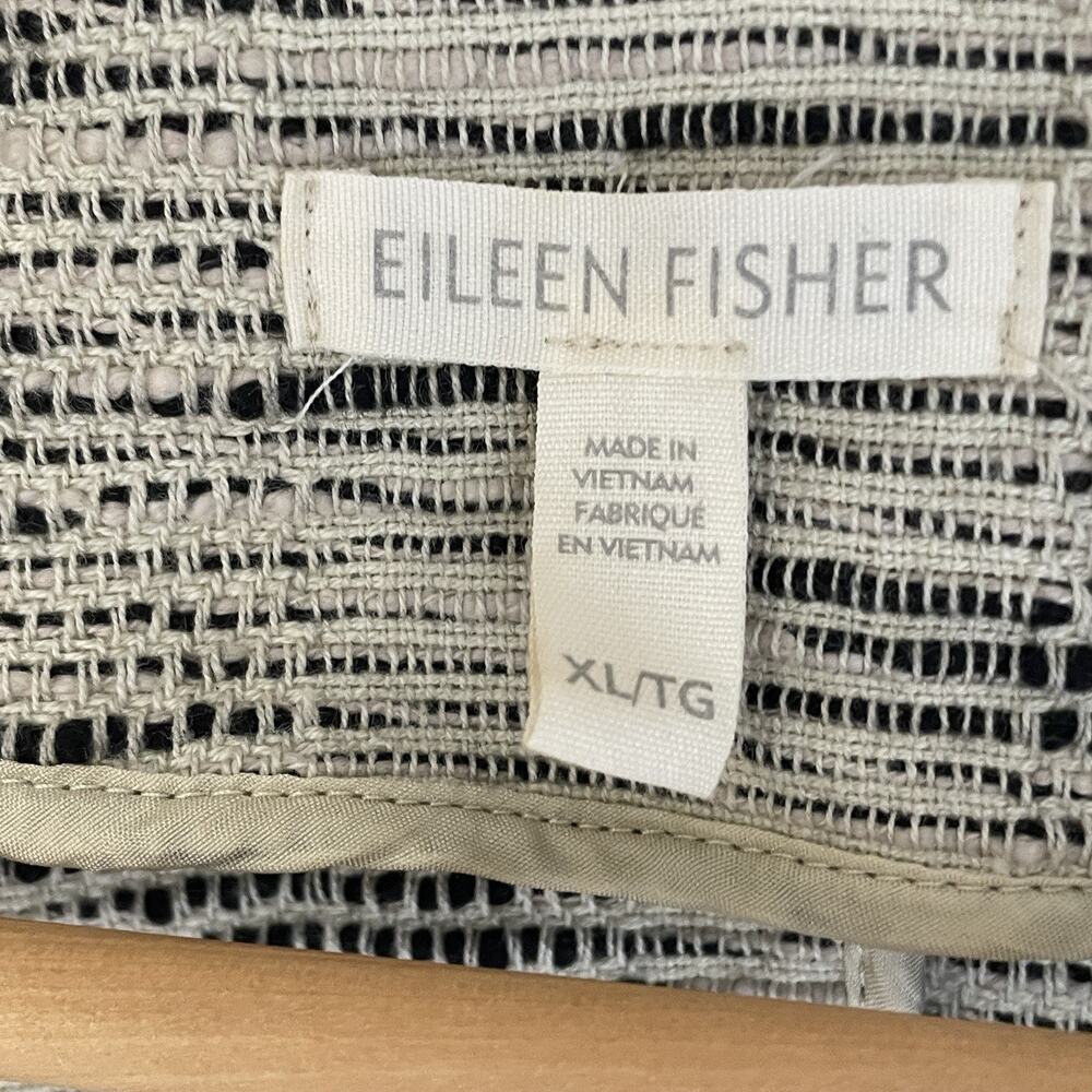Eileen Fisher Open Blazer Jacket Womens XL Artsy Cotton Textured Heather Tweed - Picture 5 of 15